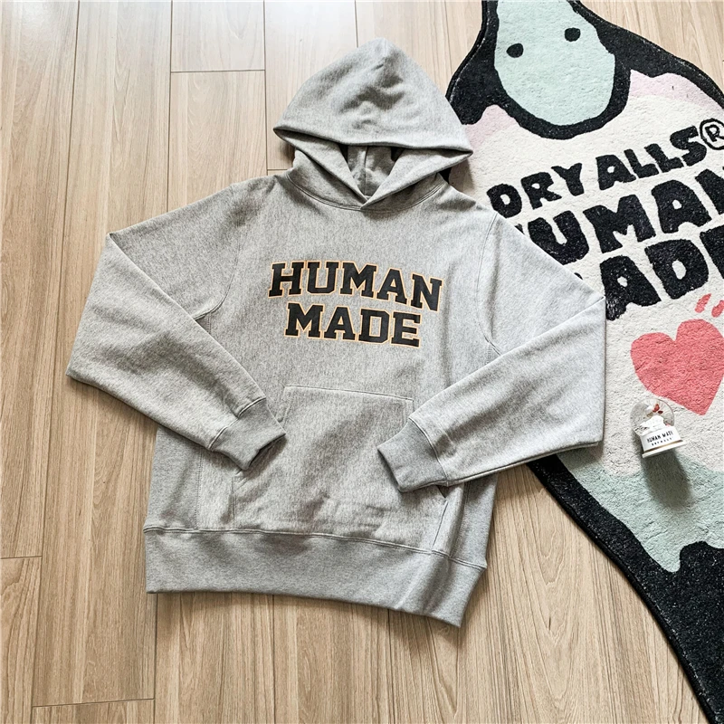 

2023ss 2023fw HUMAN MADE Sweatshirt Print Harajuku Pullover Men Women 1:1 Best Quality Fleece Letter Hooded Casual Hoodie y2k