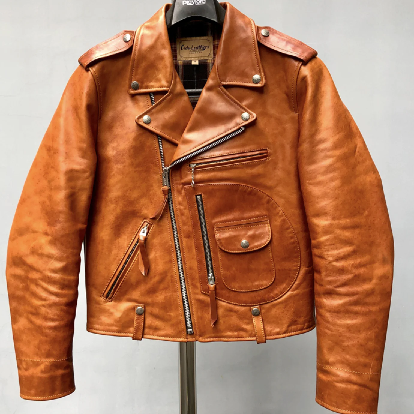 

Asian Size Super Quality Genuine Japan Horse Leather Horsehide Stylish Rider Jacket