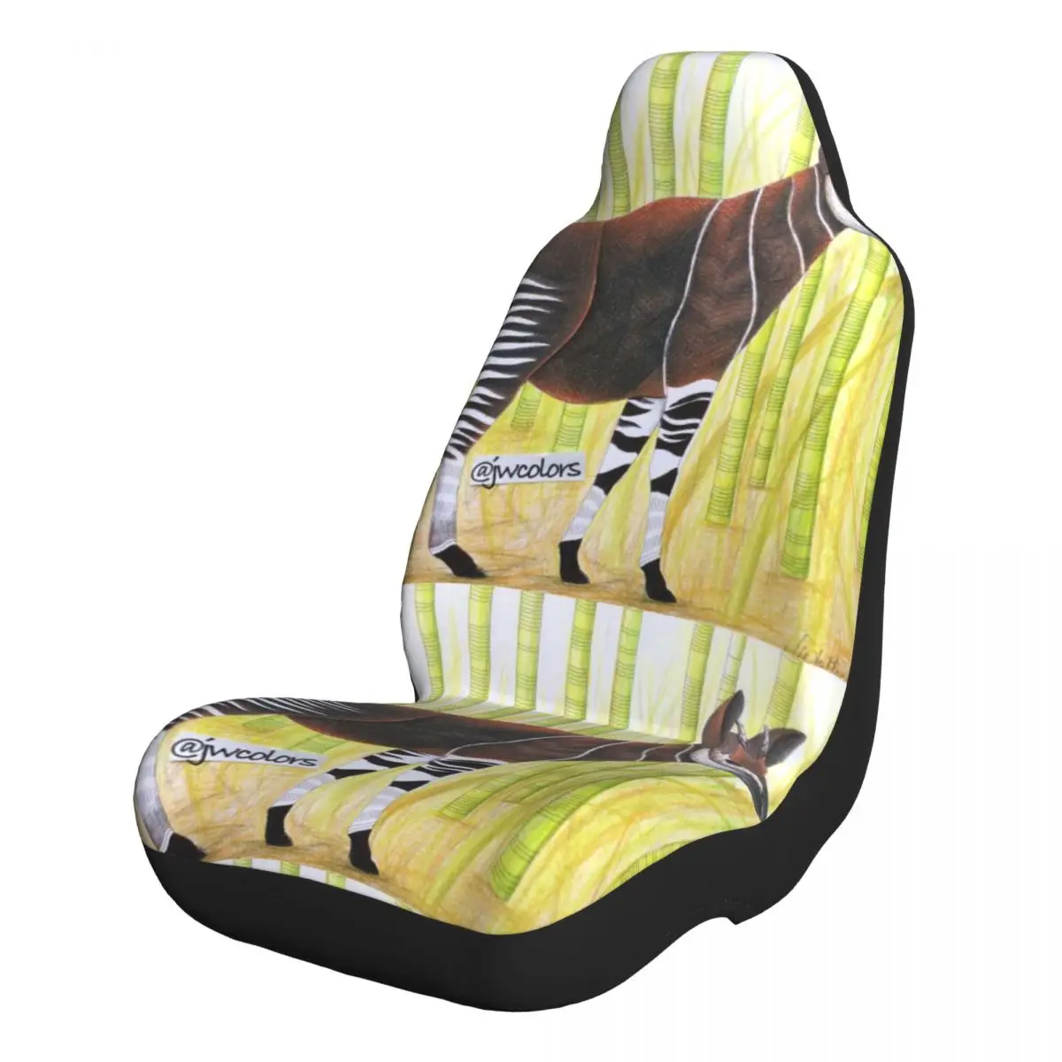

Protection Okapi Giraffes Universal Car Seat Covers Front Seats Protectors Cover for Truck Van SUV Seat Protecto Accessories