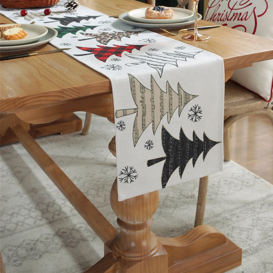 

Рождественская елка, веселая настольная дорожка, сезонный зимний праздник, кухня, обеденный стол, украшение для дома и улицы, декор для вечеринки