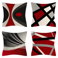 modern abstract red black pillowcase geometry flower pillow case for bedroom decorative cushions for bed home decor 45x45 40x40