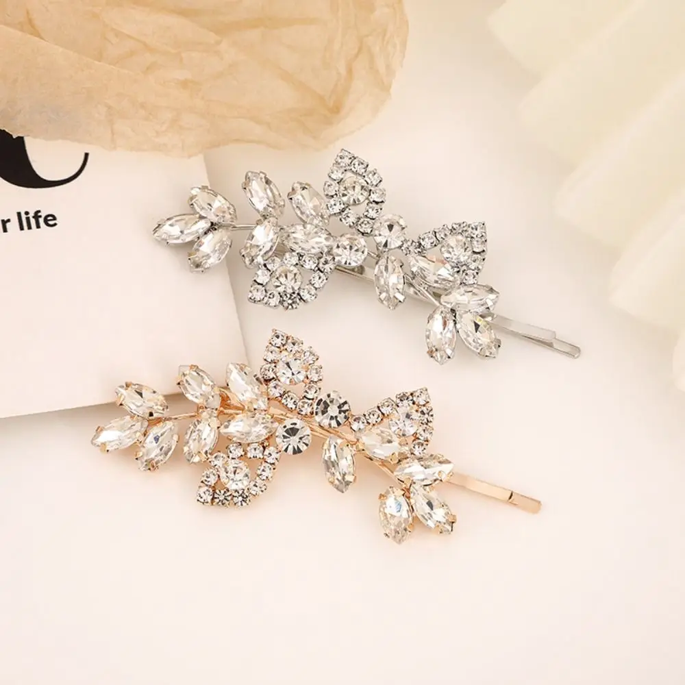 

Модные украшения для волос, 2 шт., Женские аксессуары для девочек, боковые зажимы для волос с кристаллами, женский головной убор для невесты