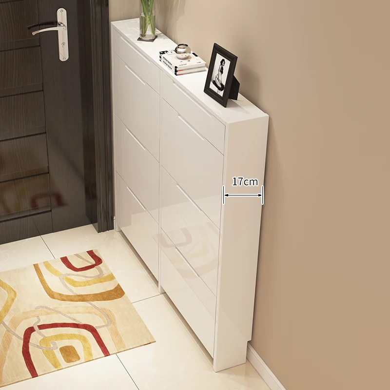 

Ultra-thin Shoe Cabinet Economical Tipping Shoe Rack Organizer Cabinet Shelf Minimalist Modern Entry Cabinet Home Furniture L