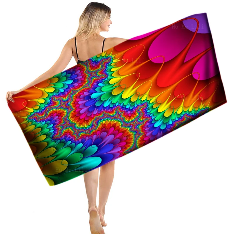 Psychedelic Art Surf Summer Dreams Morning Dew Grateful Dead Neon Rainbow Colors Quick Drying Towel By Ho Me Lili Fit Yoga Use