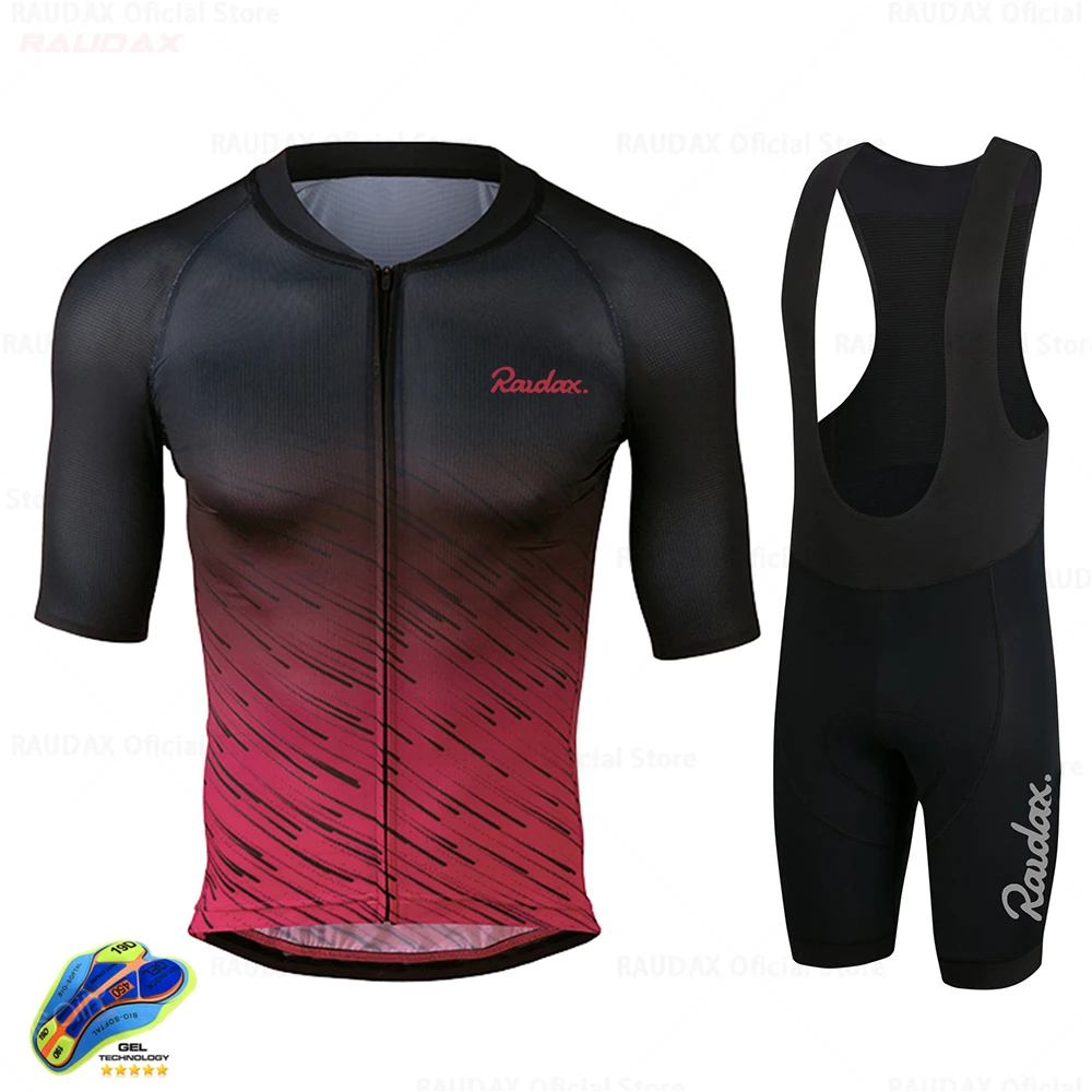 

2022 RAUDAX Team Cycling Jersey Set Racing Bicycle Clothing Shirts Breathable Mountain Highway Bike Clothes Sportwears
