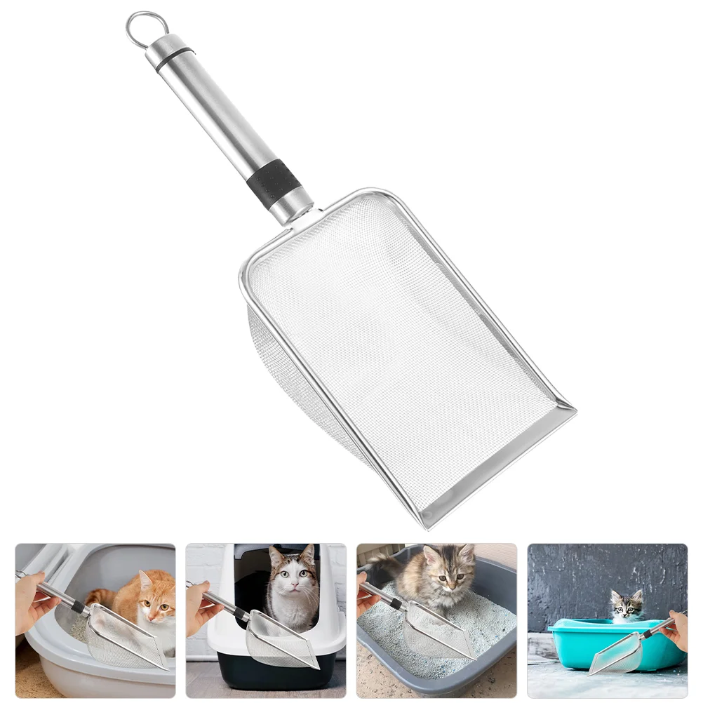 

Cat Spoon Stainless Steel Litterbox Pet Sifter Kitten Scooper Mesh Metal Poop