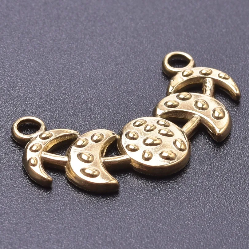 3pcs 17x30mm Stainless Steel Moon Star Connector Charms For Jewelry Making Necklace Accessories