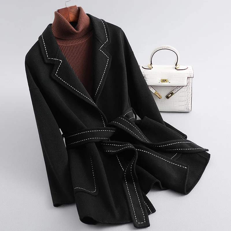 

Новинка 2022, зимняя женская верхняя одежда, модные шерстяные пальто, корейский классический свободный крой, повседневное женское пальто, E137