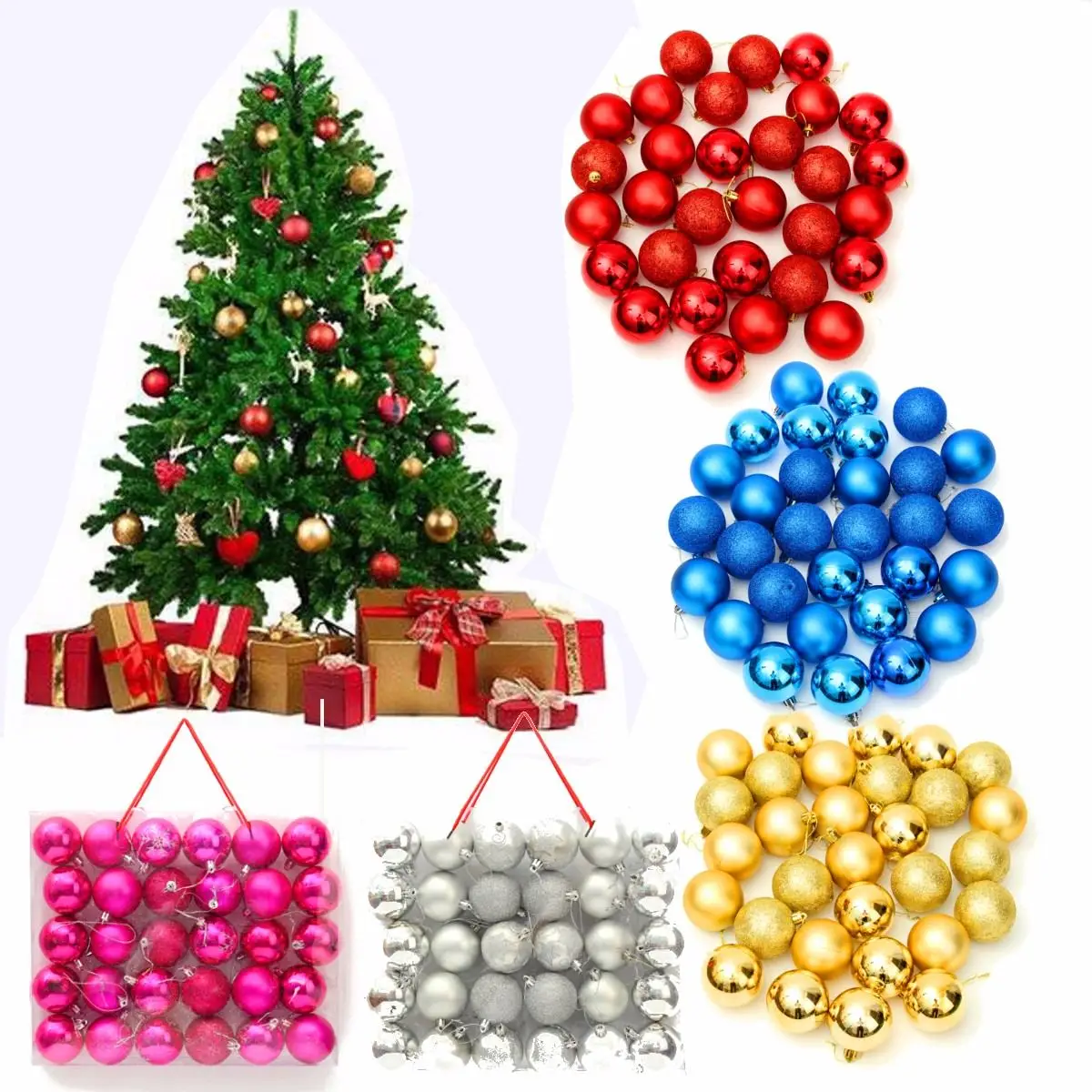 

30PCS Christmas Balls Christmas Tree Decorations Xmas Ornaments 6cm Polystyrene Ball USA New Year Gifts Noel Navidad Home Decor