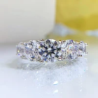 2022 new 925 silver simple five star light high carbon diamond ring female simulation large diamond ring
