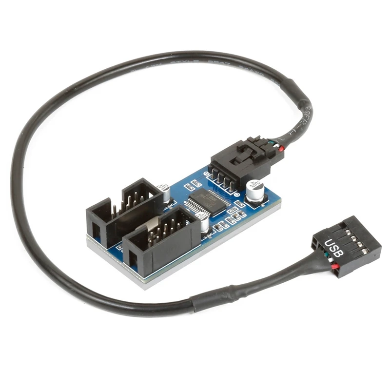 

Motherboard USB 9-Pin Extension Cable USB 1-To-2 Circuit Board Design With Protective Cover USB Extension