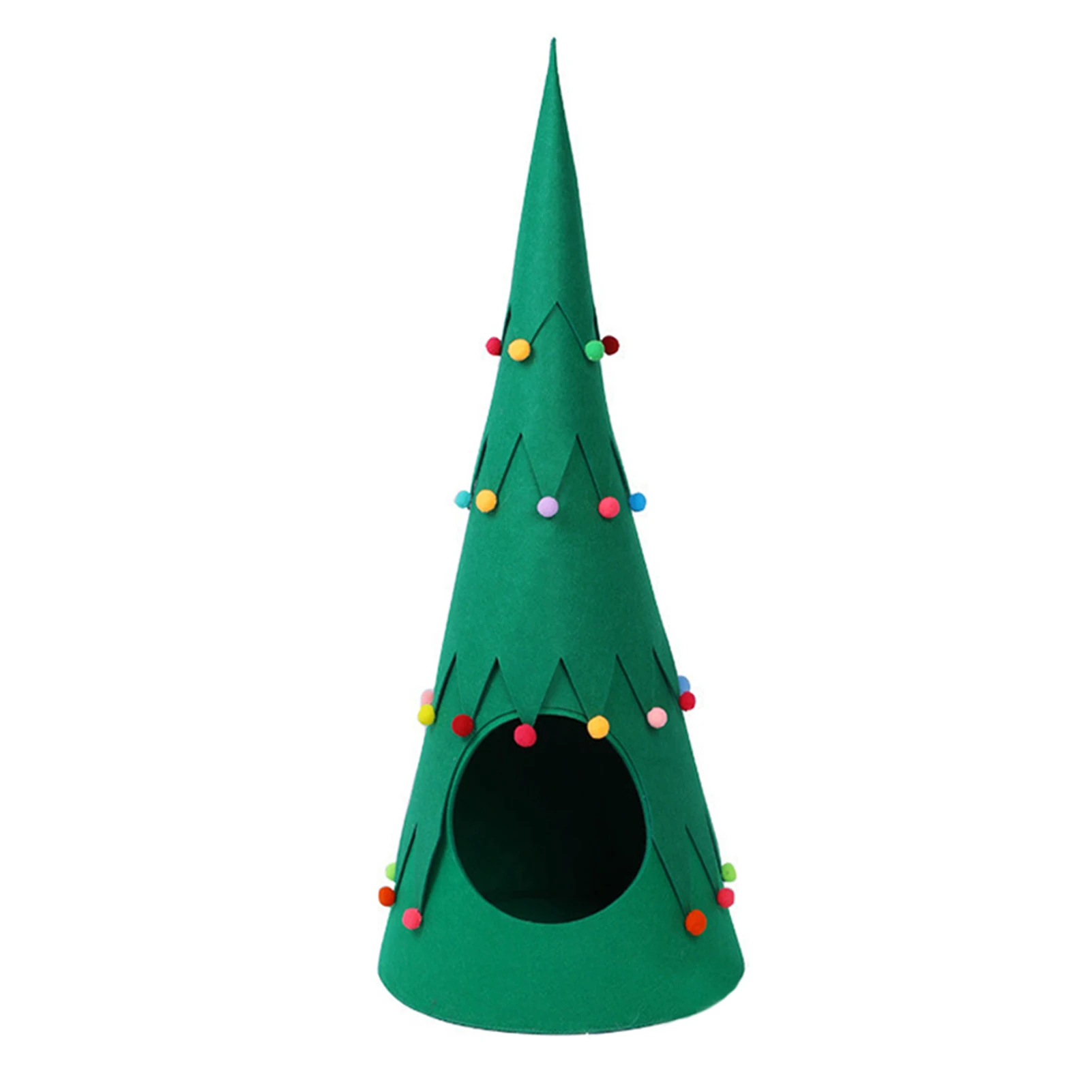 

Pet Tent Cat Tent House Self-Warming Christmas Decor Pet Cat Bed Semi-Closed Christmas Tree Pet Nest Cat Shelter House Cave Bed