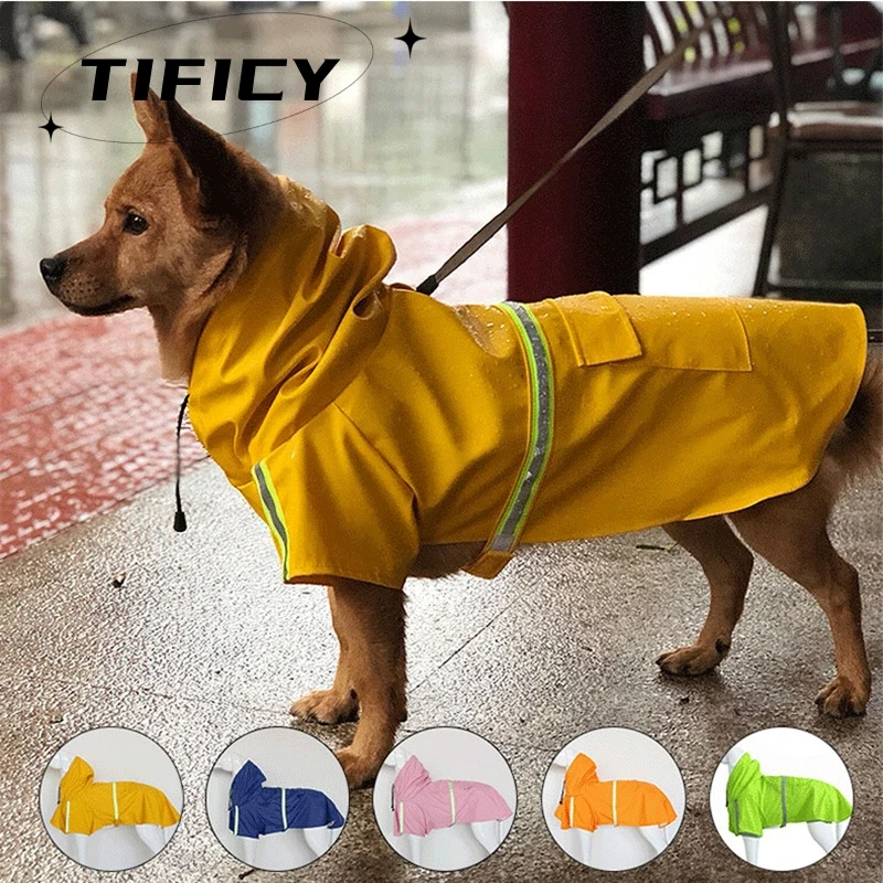 

S-5XL Pets Small Dog Raincoats Reflective Small Large Dogs Rain Coat Waterproof Jacket Fashion Outdoor Breathable Puppy Clothes