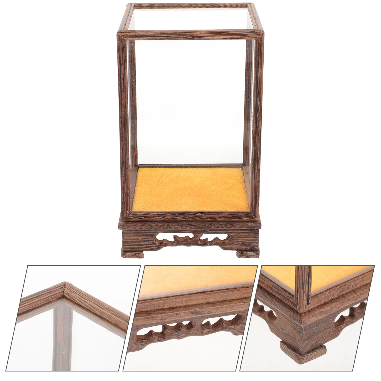 

Model Holder Collections Container Display Case Glass Craft Toys Clear Stand Transparent Statue