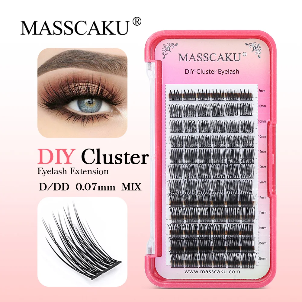 

12Lines MASSCAKU DIY Single Lash Handmade Fishtail Eyelash Extension Russian Volume Soft Faux Cils Freshly Cosmetics Cilias