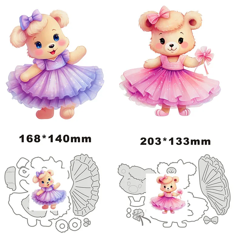 12 см металлические Вырубные штампы трафареты милый медведь для сделай сам