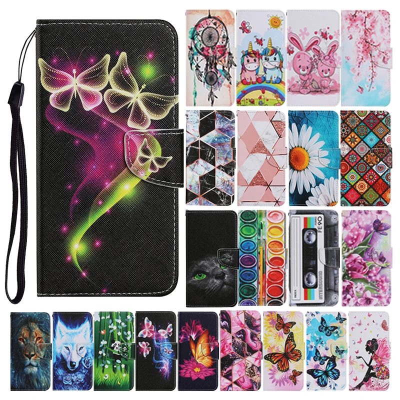 

Новый Стильный чехол для Xiaomi Redmi Note 10 Pro Max 10 S Note10 S 10Pro, кожаный флип-чехол для телефона с подставкой, милый чехол с бабочками и цветами