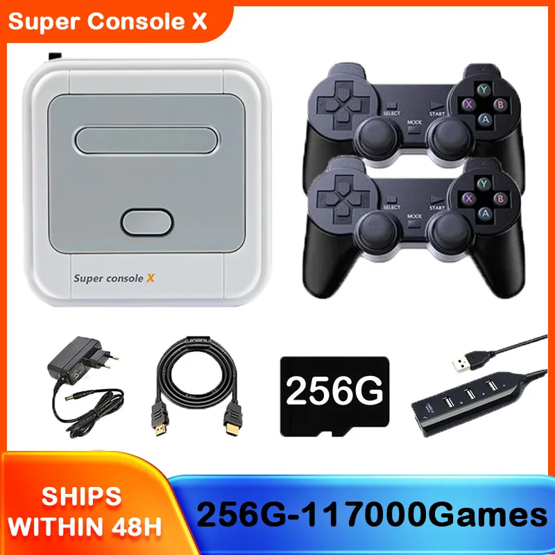 

Video Game Console with 80 Emulators Super Console X Support HD Out Retro Game Box For PSP/PS1/MD/N64 WiFi Built-in 90000+Games