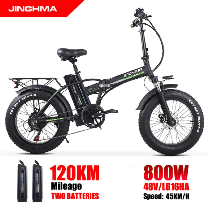20 inches electric bicycle 800w 48V15ah lithium battery folding ebike 4.0 fat tire bike for adults Foldable fatbike |