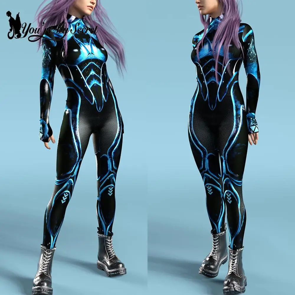 [You're My Secret] Halloween Carnival Future Technology Cosplay Costume Steampunk Zentai Bodysuit Fancy Suit Bodysuit