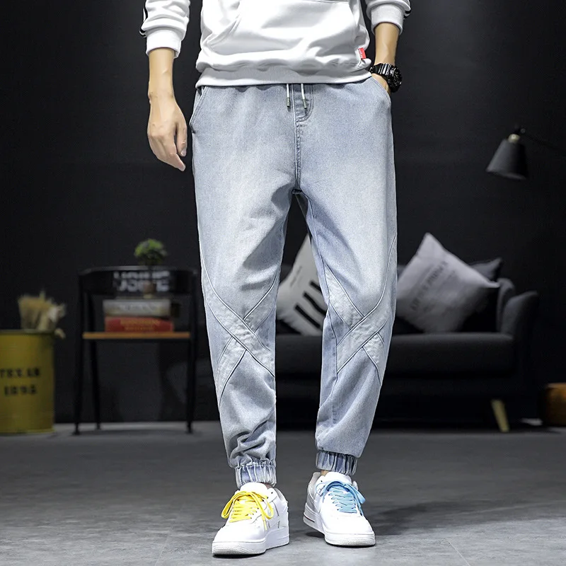 DEEPTOWN Patchwork Jeans Men Loose Fashion Harem Denim Pants Causal Jogger Trousers Male Streetwear Hip Hop Spring Plus 5XL