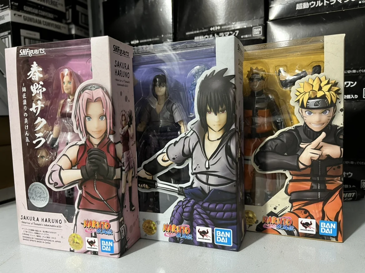 

Original Bandai Shfiguarts Naruto Action Figures Naruto: Shippuden Sasuke Sakura Uchiha Madara Model Movable Dolls Toy Kids Gift