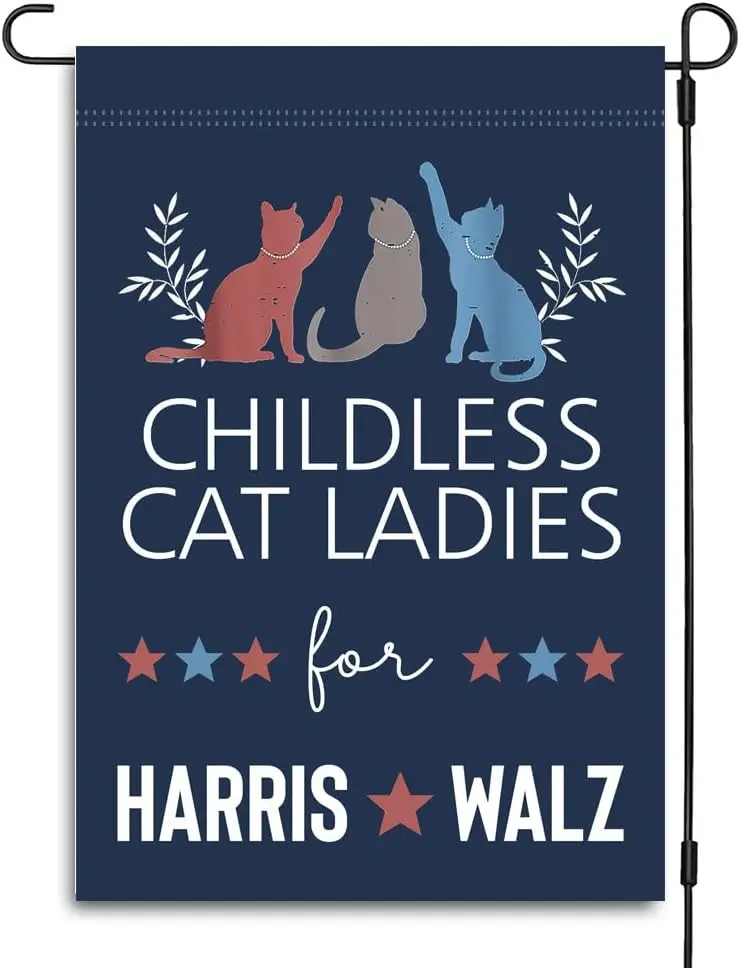 Кошачий женский флаг для Harris Walz 2024 садовый Камала Харрис президента-демократа
