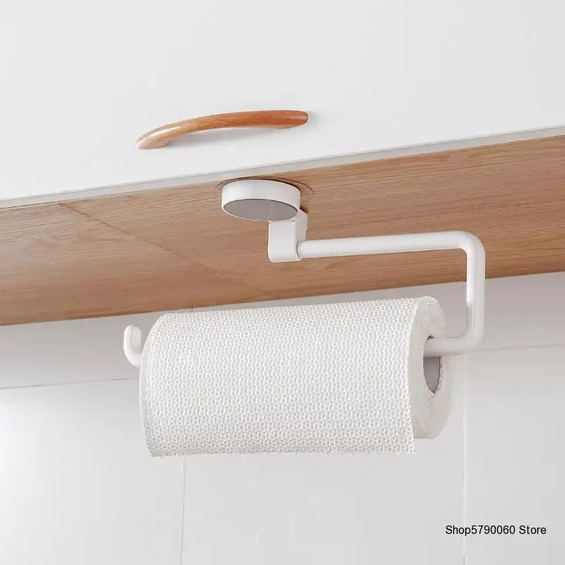 

Roll Paper Rack Kitchen Cupboard Hanging Paper Towel Holder Rack Tissue Cling Film Storage Rack