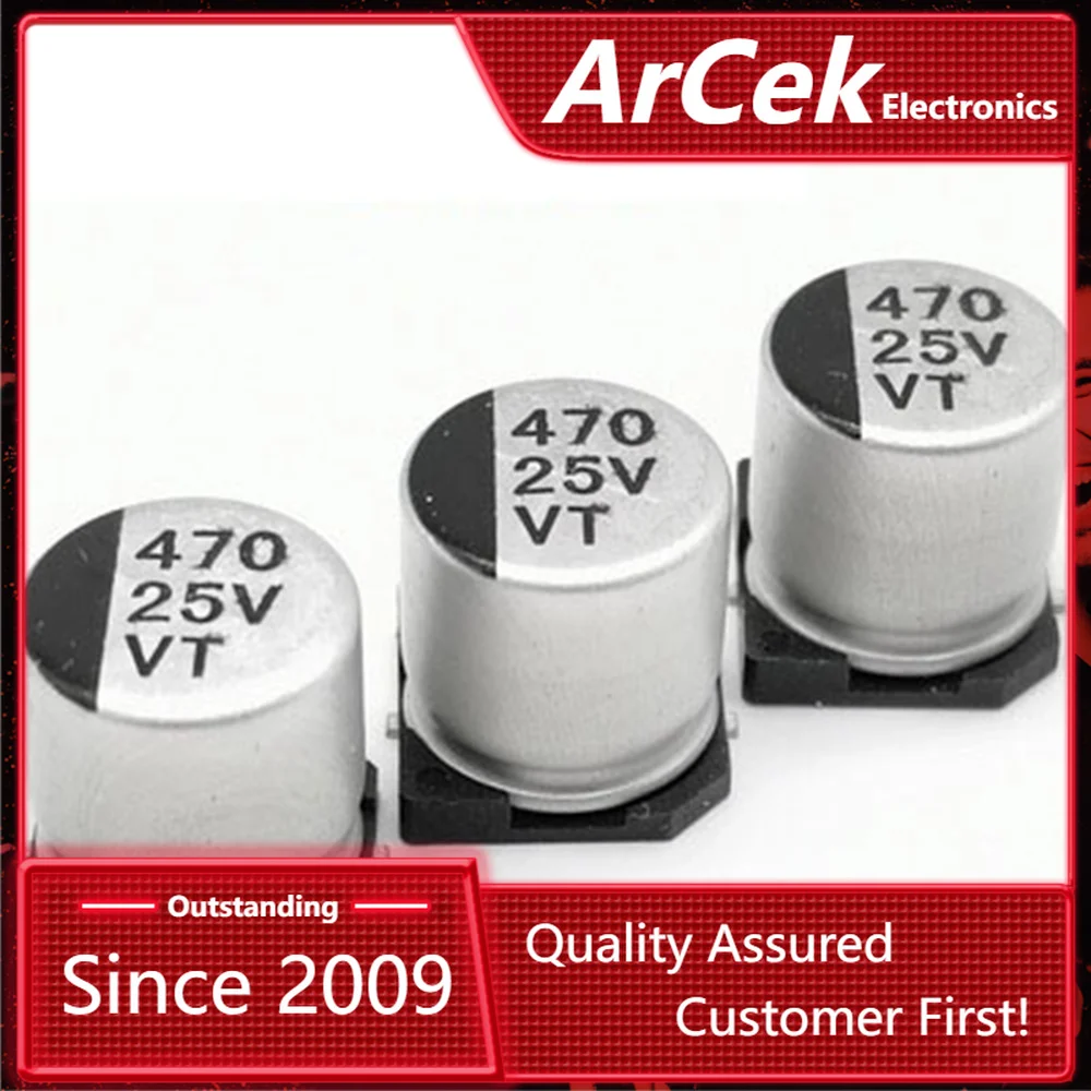 

10PCS Electrolytic capacitor 25V470UF 10*10.5mm SMD aluminum electrolytic capacitor 470uf 25v