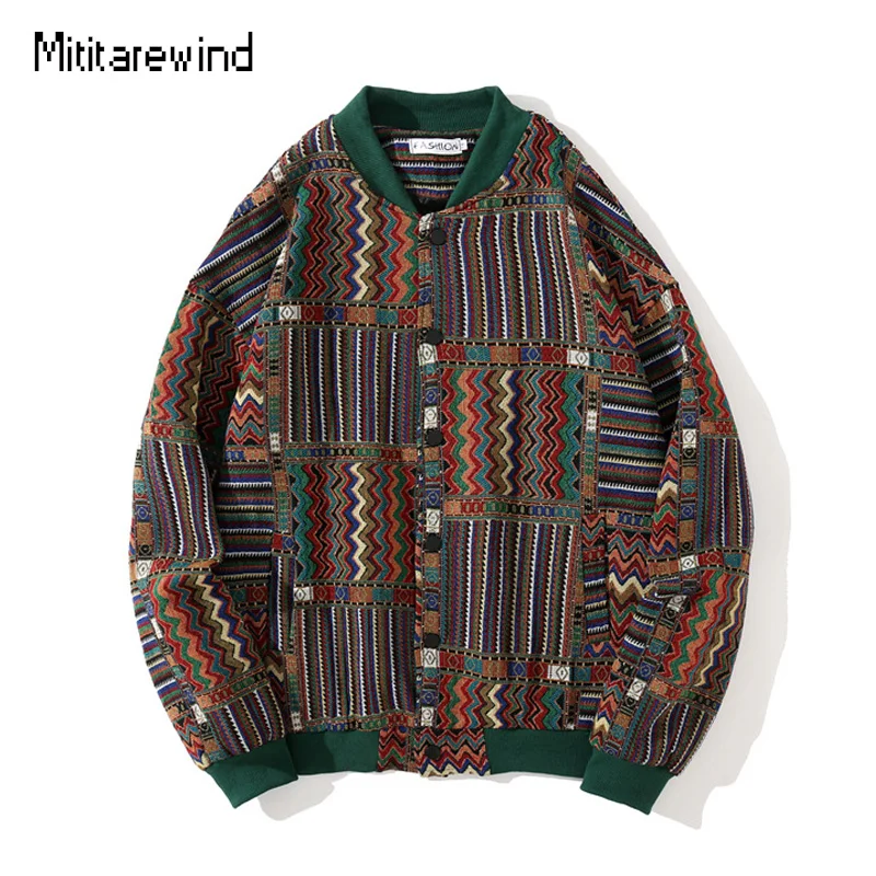 

Куртка мужская с принтом в этническом стиле, Повседневная Свободная однобортная уличная одежда в стиле хип-хоп, модные жакеты в стиле ретро, весна-осень