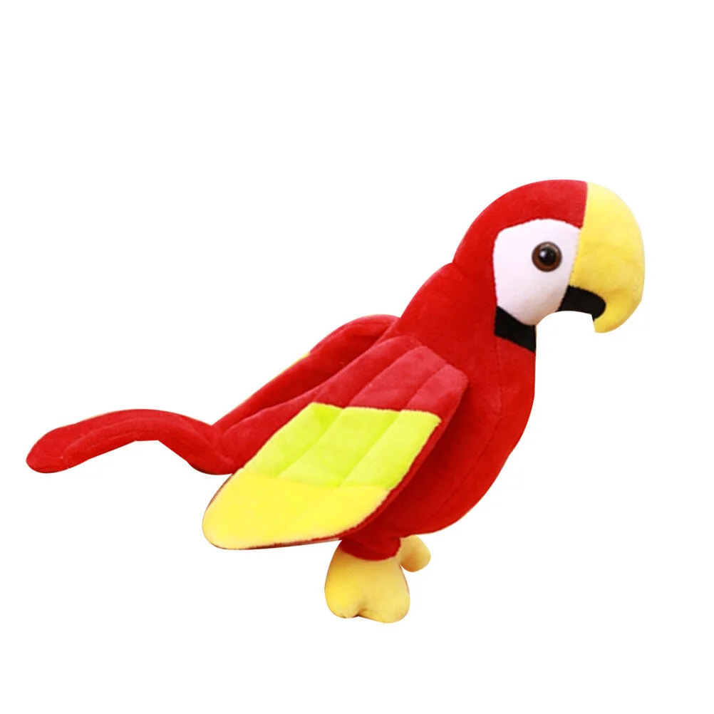 

Красный Попугай, плюшевая мягкая пушистая птица, мягкая фигурка, интерактивная обучающая игрушка для детей на день рождения, Рождество, гусиная подушка