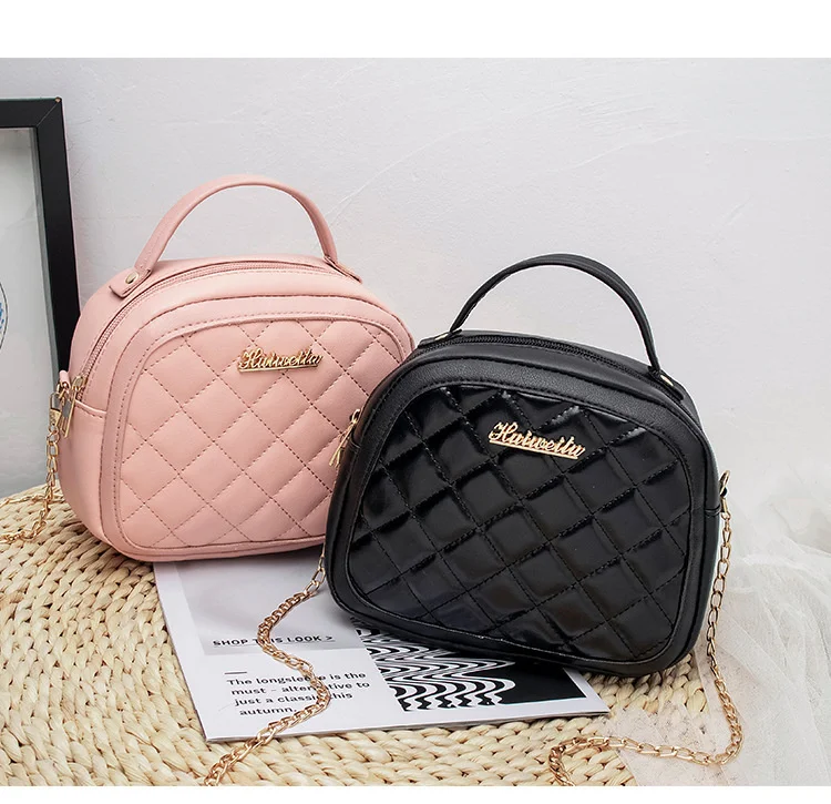 

2023 Winter Luxury PU Fashion Handbags Wild Rhombus Women's Shoulder Bag Girls Messenger Bag Shell-shaped Messenger Bag Women