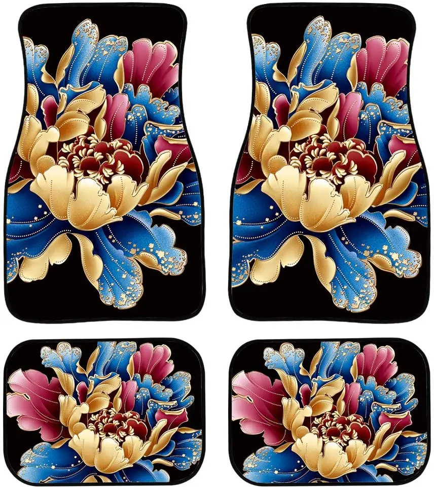 

chaqlin Flower Full Set Car Mats Carpet Floor Car Mats for SUV Sedan Truck Van Automotive Accessories