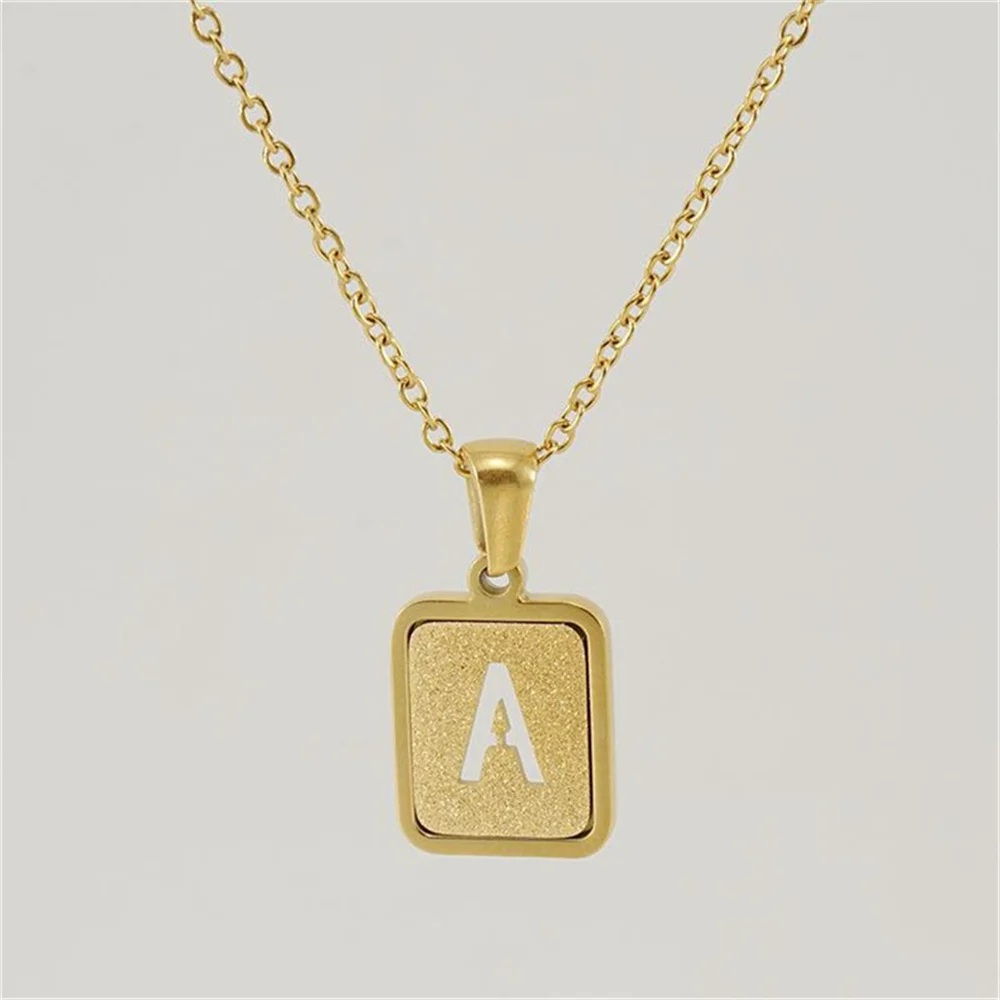 A-Z Pendant Letter Necklace for Men Women Stainless Steel Gold Chain Wholesale Dropshipping Jewelry 18inch Necklace Gifts Men