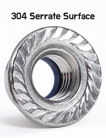 

1 ~ 10 шт. M4 M5 M6 M8 M10 M12 304/316 Шестигранная Фланцевая нейлоновая вставка зубчатая фиксирующая гайка самоблокирующаяся блокирующая гайка Nylock