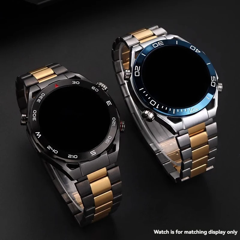 Фото Браслет из титана для Huawei WATCH GT4 Ultimate Master GT4 PRO, черный Золотистый металлический браслет с цепочкой для часов, 22 мм №4