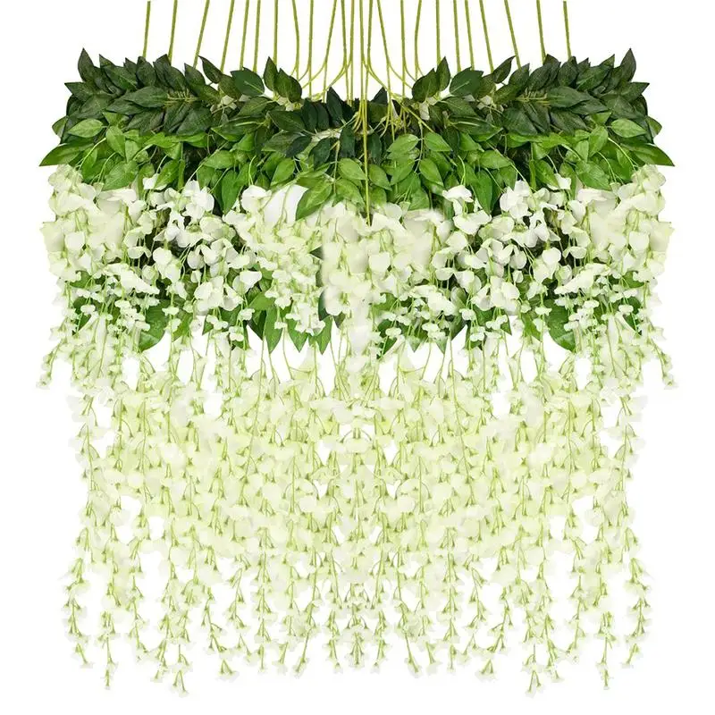12 шт. футов искусственные визуальные Цветочные лозы для дома белые свадебные