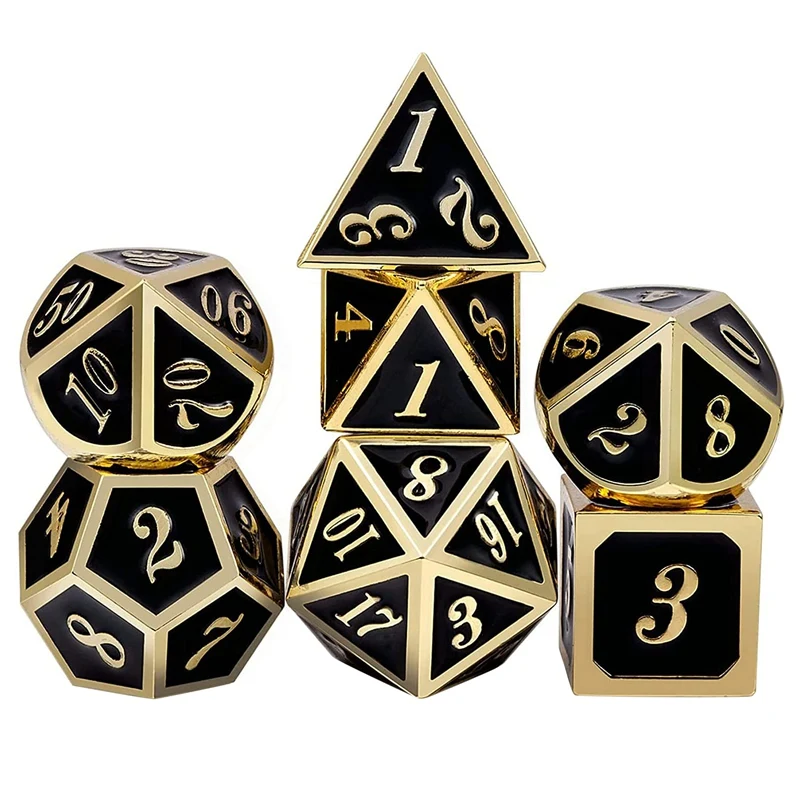

Dice Set Metal DND Dice Set Metal Small Polyhedral for Table Games Dungeons and Dragons Role Playing Dice Set