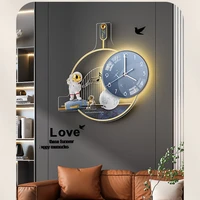3d acrylic mirror wall sticker clock astronaut handmade digita iron wrought clock mute wall clocks living room decoration relog