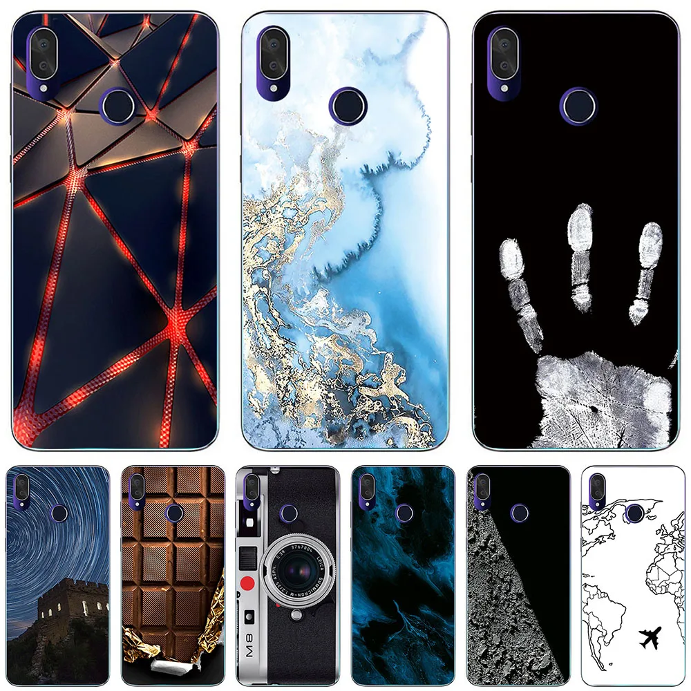 

Чехол для Cubot J7 2019 5,7 дюймов, мягкий чехол для телефона из ТПУ, роскошные гладкие глянцевые Чехлы для мобильных телефонов с популярным принто...