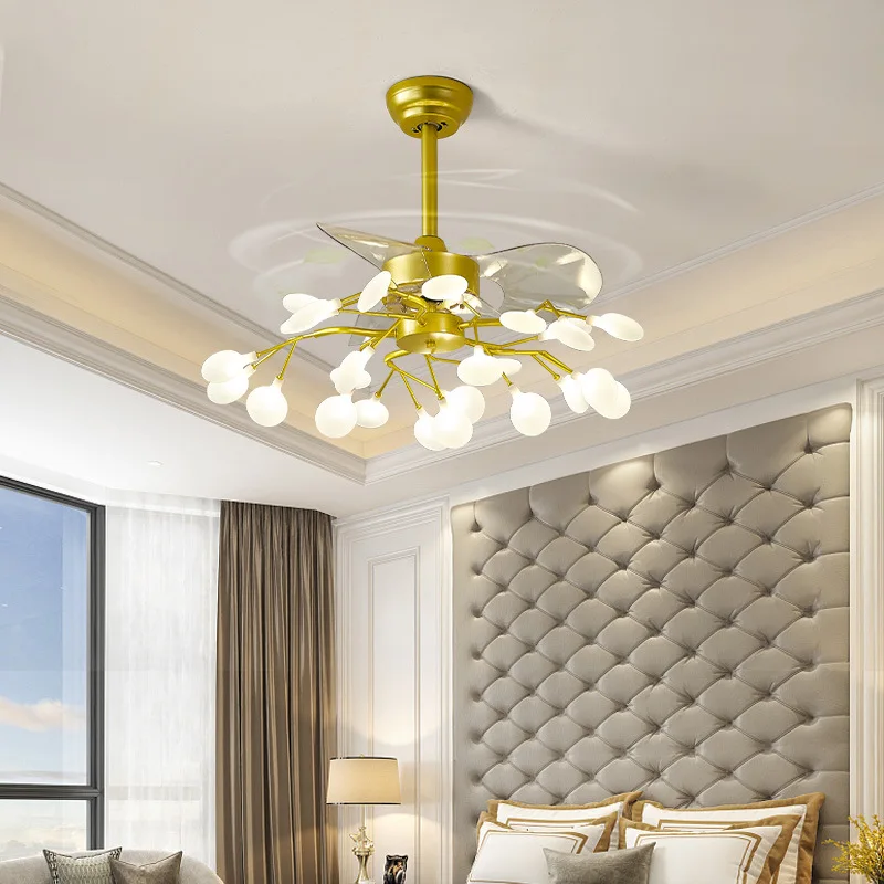 

Светодиодные потолочные вентиляторы, лампа в скандинавском стиле для спальни, с дистанционным управлением, современный минималистичный ин...