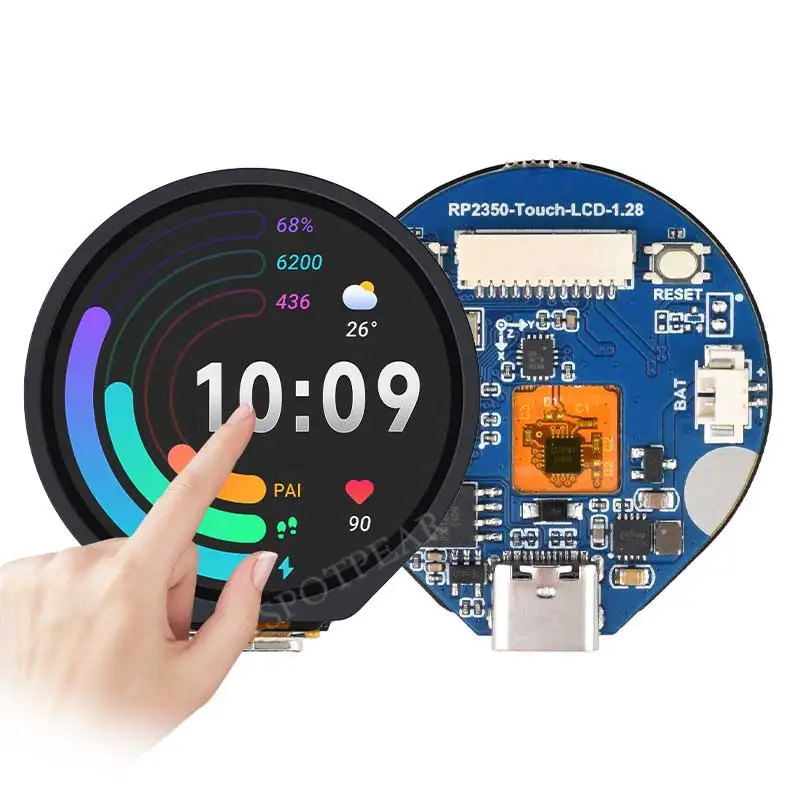 Raspberry Pi Pico 2 RP2350 1 28-дюймовый круглый ЖК-дисплей с сенсорным экраном макетная плата