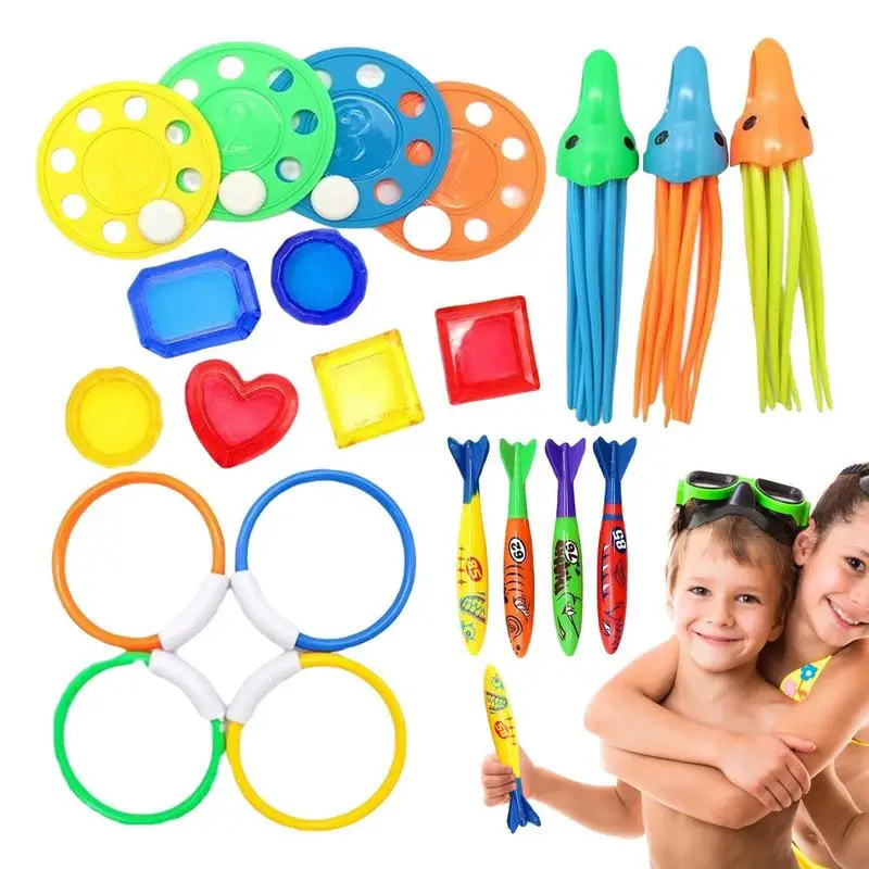 

Diving Toy Set Swimming Pool Toys For Kids 21Pcs Swimming Training Toys Diving Toy Suit Children's Swimming Pool Training Diving