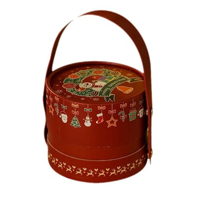 

New Christmas Round Gift Box Christmas Eaging Christve Candy Apple Packmas Gift Packing Box