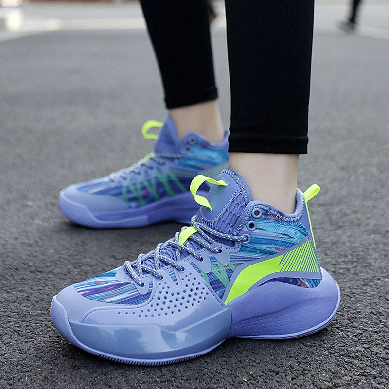 

Brand High Quality Basketball Shoes For Men Teenagers Lovers Fashion Purple Basketball Sneakers Men Anti-skid High Top Sneakers