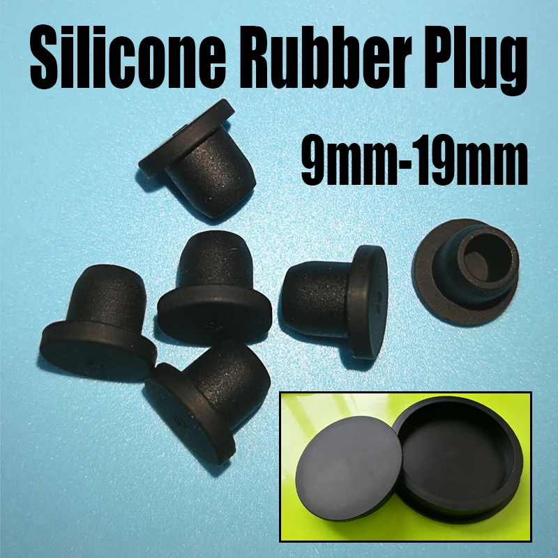 

1-5PCS 9mm-19mm Black Silicone Rubber Cap T-type Hole Plug Cover Rubber Stopper Sealing Plug Snap-on Gasket Seal Stopper