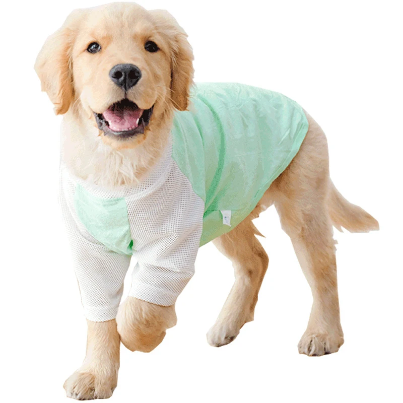 

Big Dog Clothing Tee Shirt Summer Large Dog Clothes Mesh Tee Shirt Corgi Samoyed Husky Labrador Golden Retriever Dog Clothes