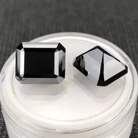 original black color vvs emerald cut moissanite loose stones pass diamond tester geometric moissanite gemstone for diy jewelry