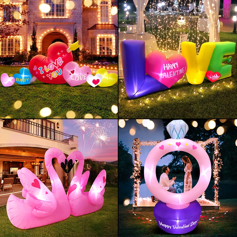 New Valentines Day Propose Marry Wedding Love Inflatable Room Outdoor Decoration LED Light Baby Birthday Party Decor Gifts
