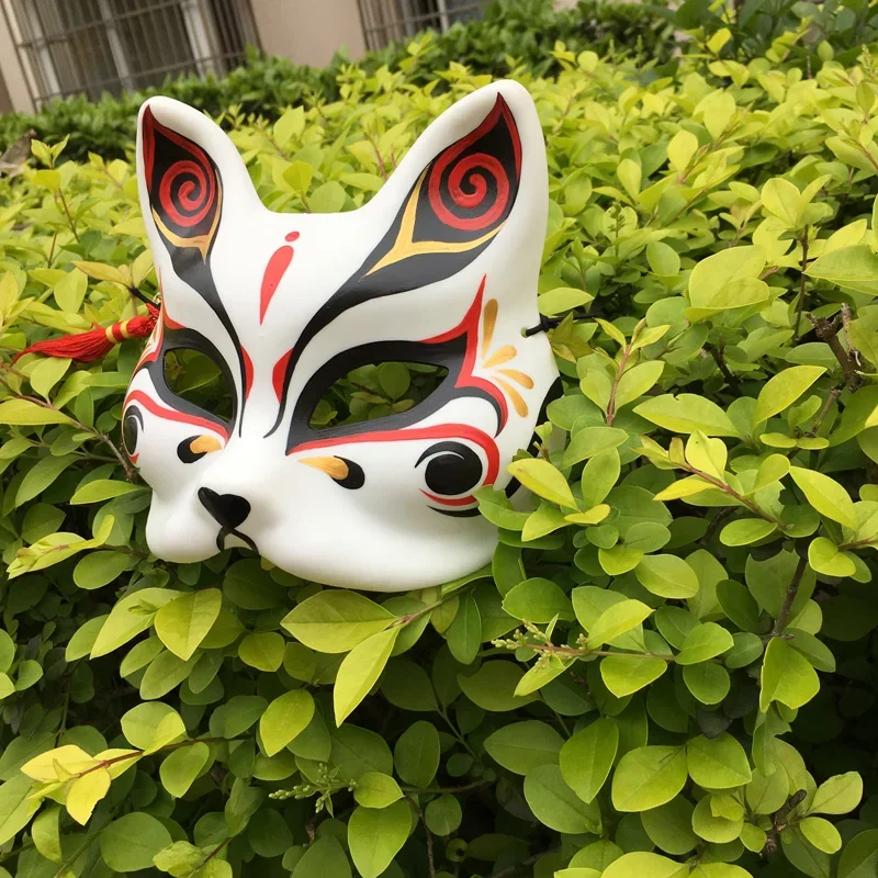 Ручная роспись толстая прочная маска лисы Кицунэ для костюма кимоно